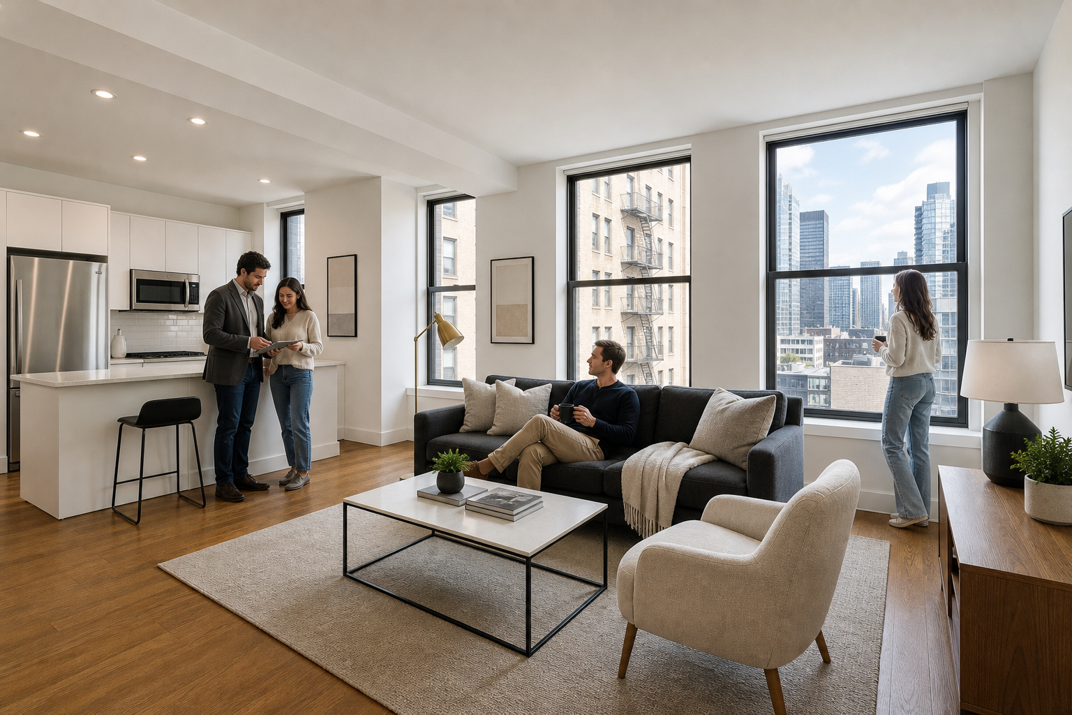 New York apartment listing populated with lifestyle scenes using Instant Photoshoot